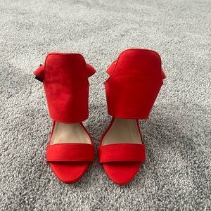 Zara Vibrant Red Heeled Sandals